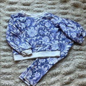 Janie and Jack Blue Floral Sweater